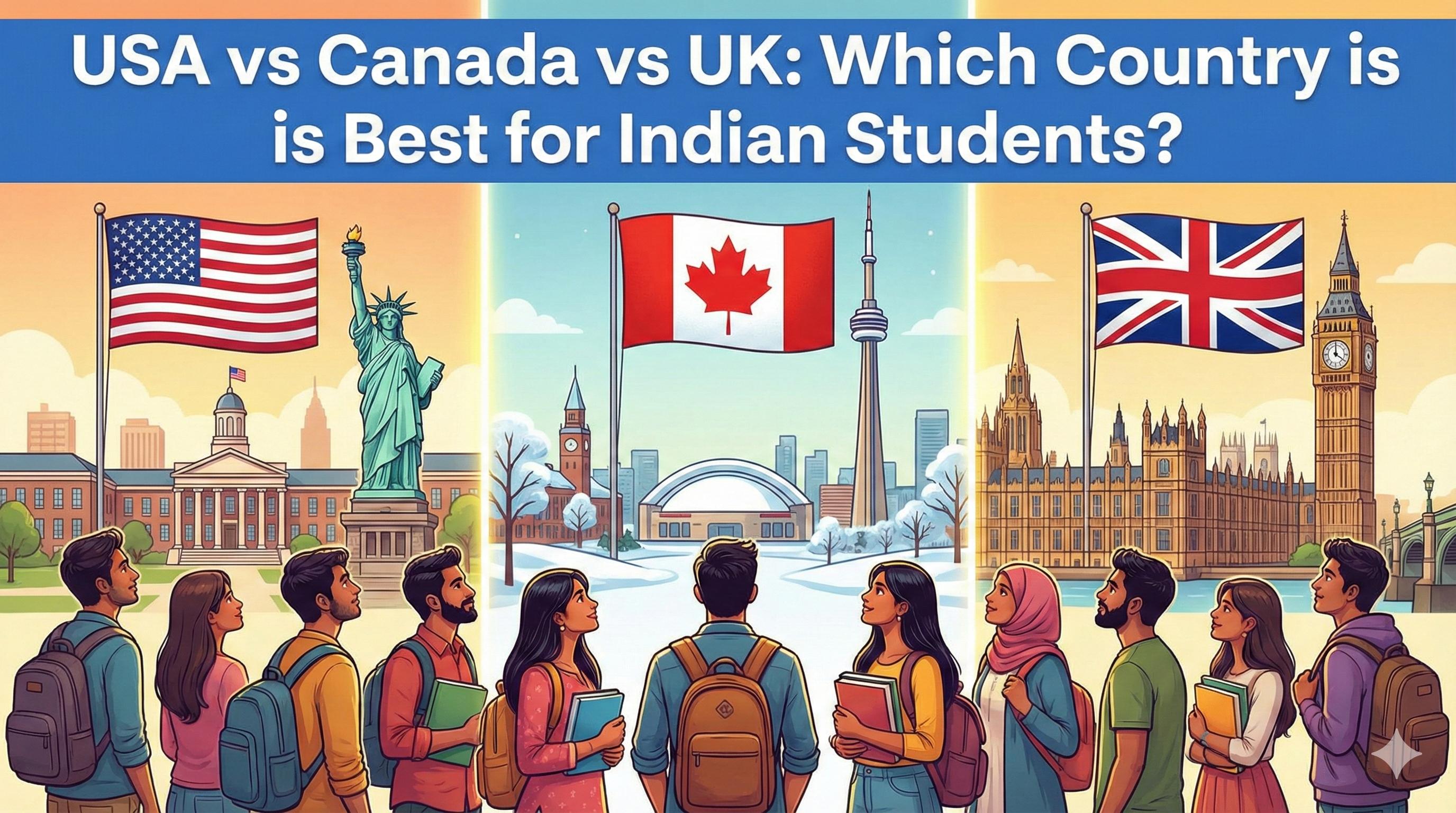 USA vs Canada vs UK: Which Country is Best for Indian Students?